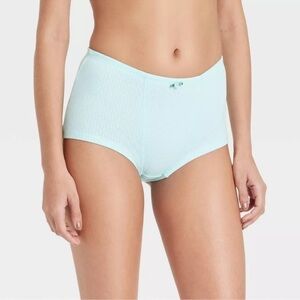 1pc Women's Pointelle Boy Shorts  High Waist Colsie Blue size Large (12-14)